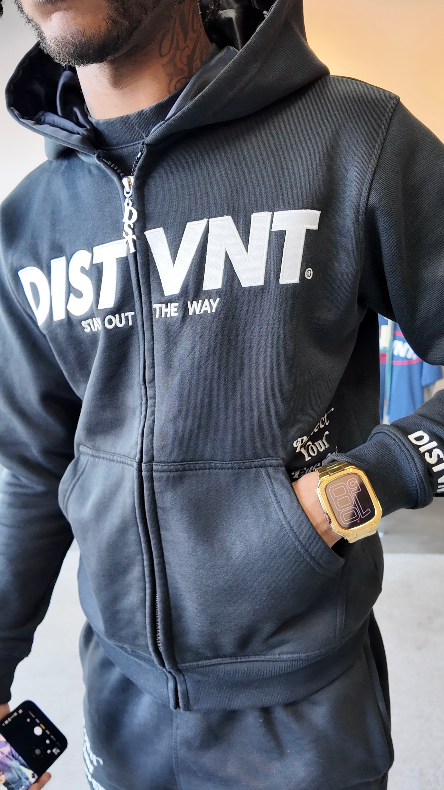 HEAVYWEIGHT Black Zip Hoodie