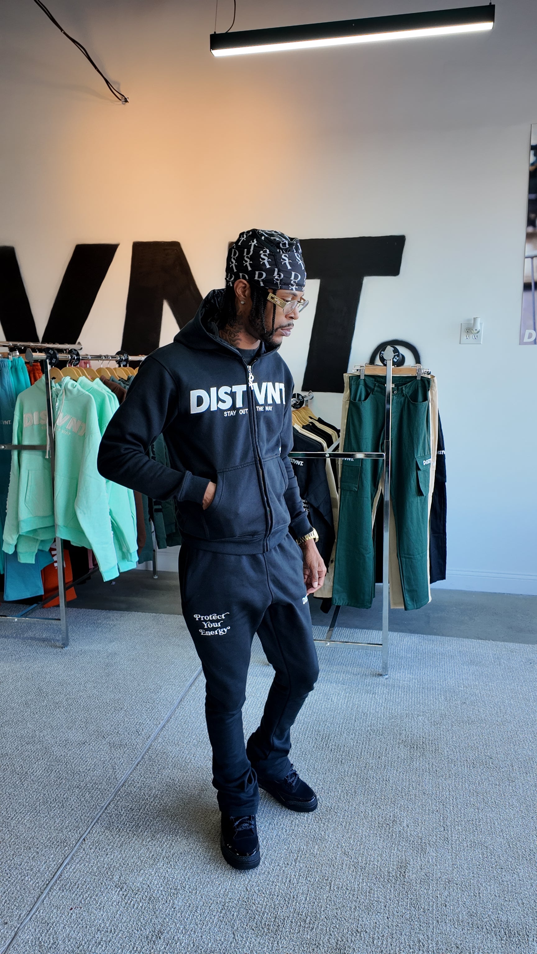 HEAVYWEIGHT Black Stacked Sweatpants