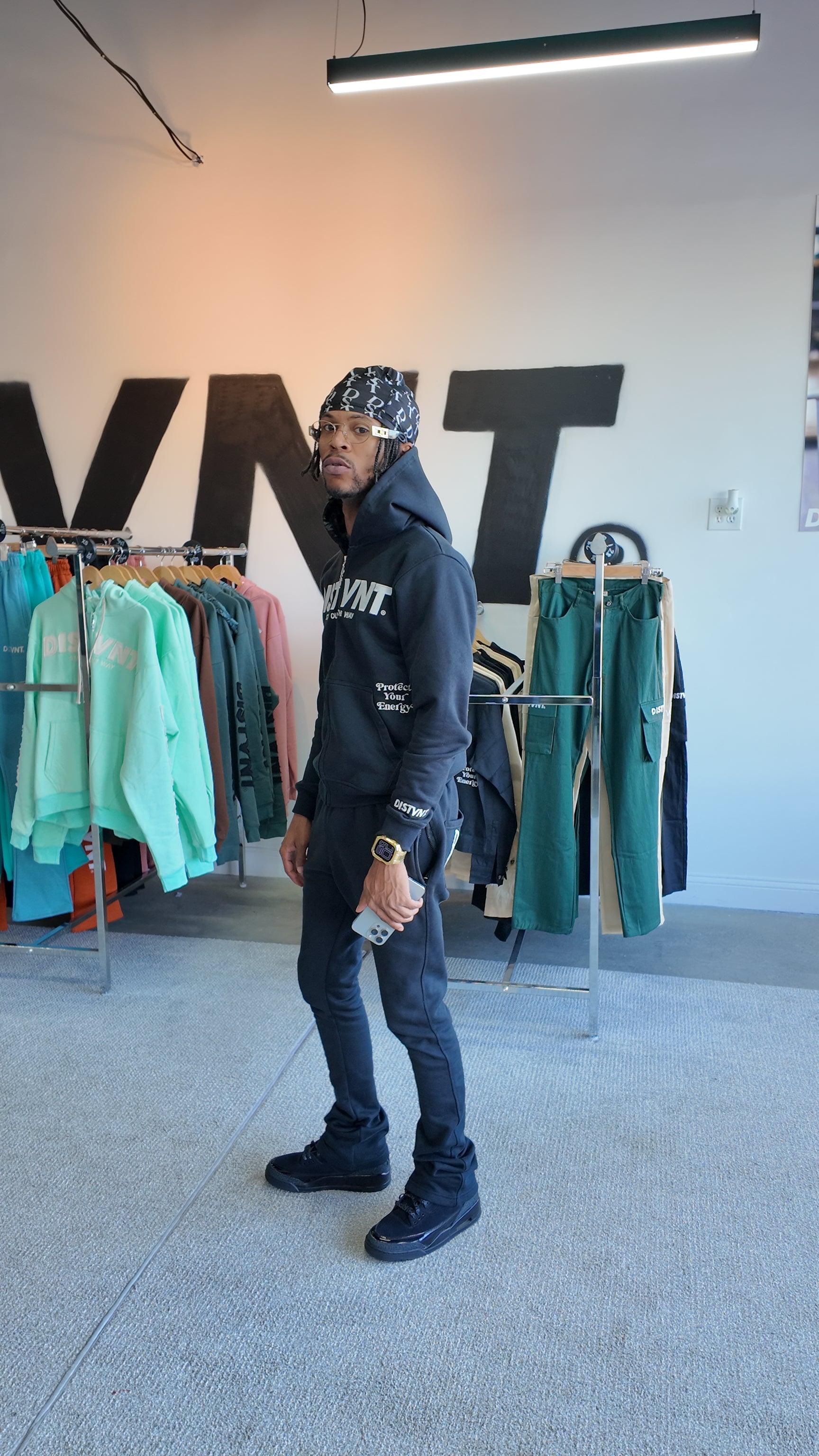 HEAVYWEIGHT Black Stacked Sweatpants