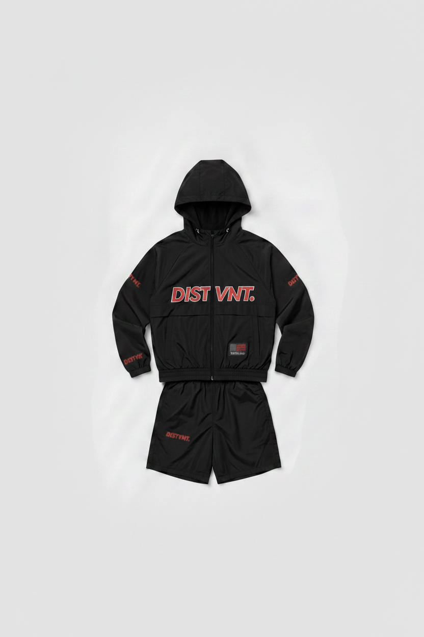 WINDBREAKER HOODIE SHORT SET