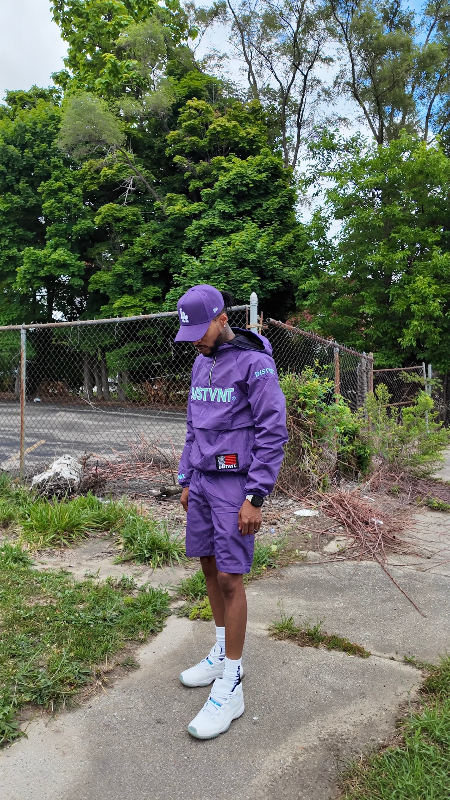 QUARTER-ZIP WINDBREAKER HOODIE SHORT SET