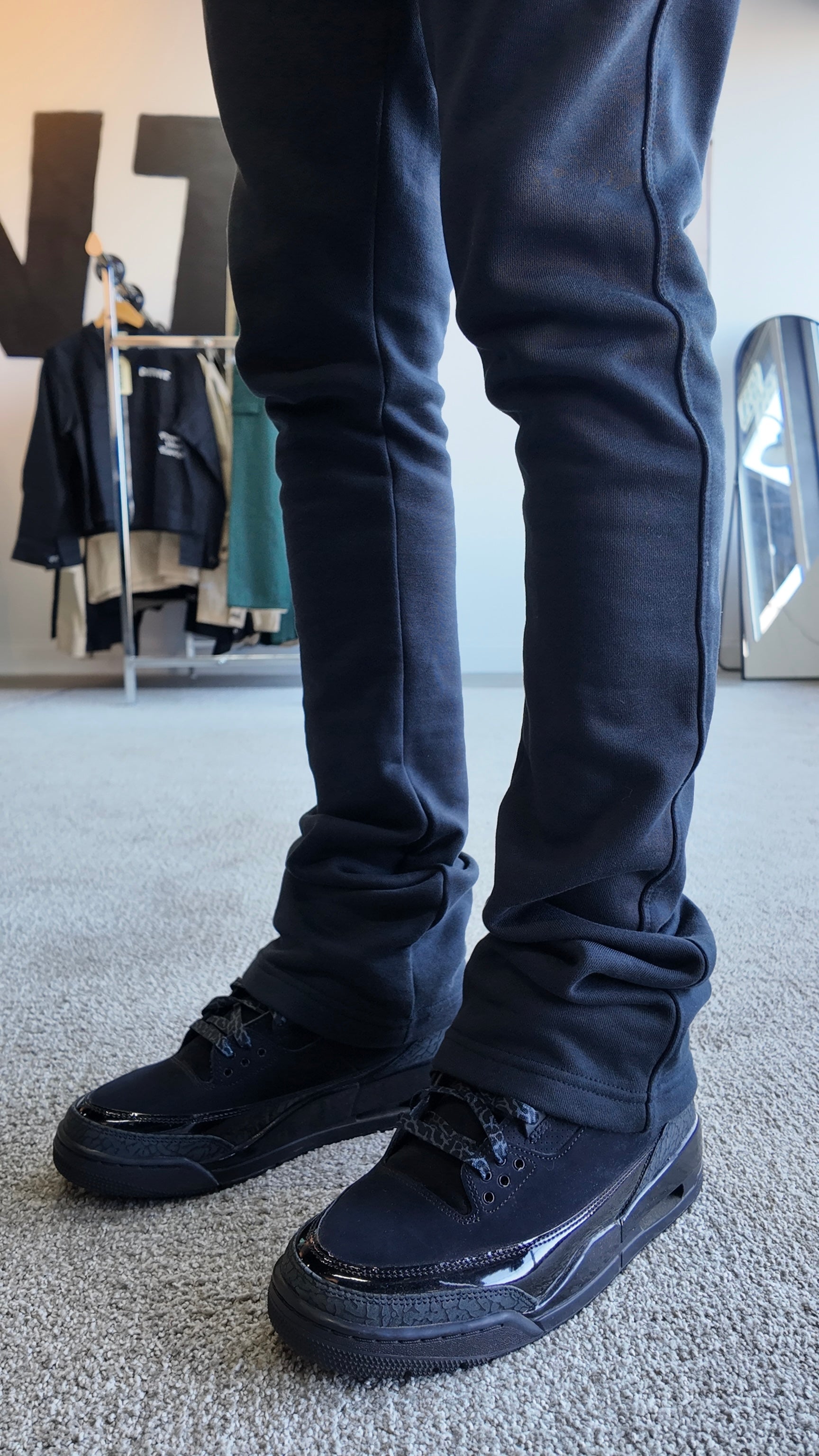 HEAVYWEIGHT Black Stacked Sweatpants